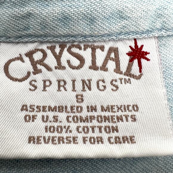 Crystal Springs Vintage Chambray Holiday Applique Denim Button Up Shirt Size S - Picture 7 of 9